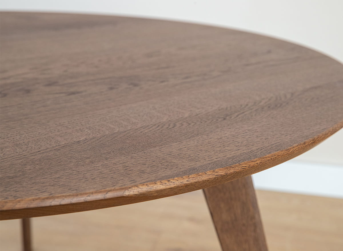 Runder massiver Eichen-Esstisch Tabacco 90 cm Orbetello Design