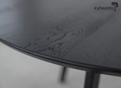 Orbetello Couchtisch Ø70 cm – Runder Holztisch aus Eiche, schwarz lackiert