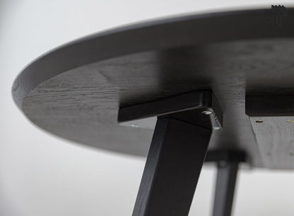 Orbetello Couchtisch Ø70 cm – Runder Holztisch aus Eiche, schwarz lackiert
