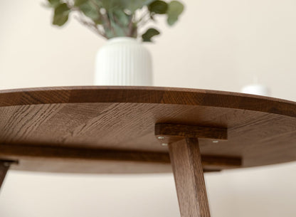Eleganter runder Eichenholz Tisch Tabacco 70 cm Orbetello Design