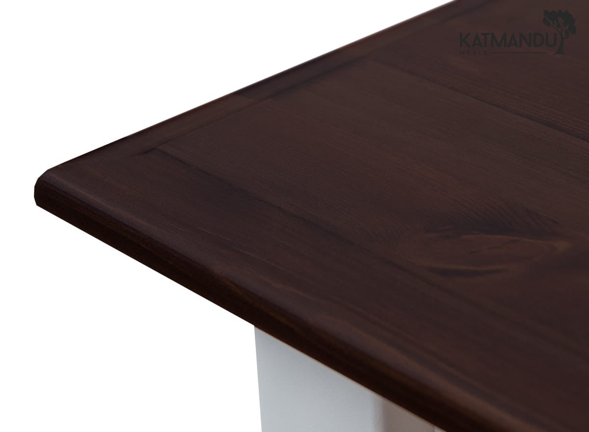 Kleine Kiefernholz-Couchtisch Belluno Elegante Weiße Walnuss mit Regal