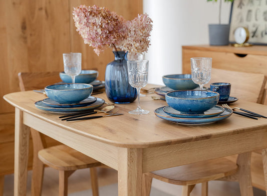 Ausziehbarer rechteckiger Eichenholz Tisch Orbetello 120-165 cm