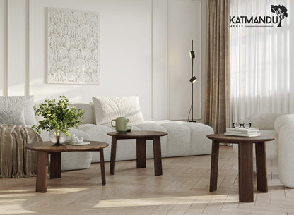 Monti Couchtisch 71 cm Tabacco - Massiver Eichenholztisch im Scandi-Japandi Design