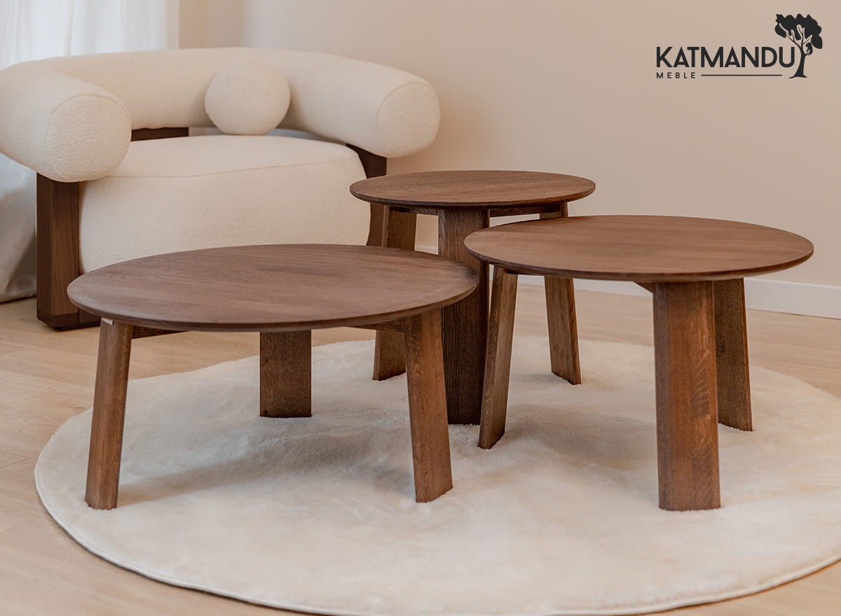 Monti Couchtisch 71 cm Tabacco - Massiver Eichenholztisch im Scandi-Japandi Design