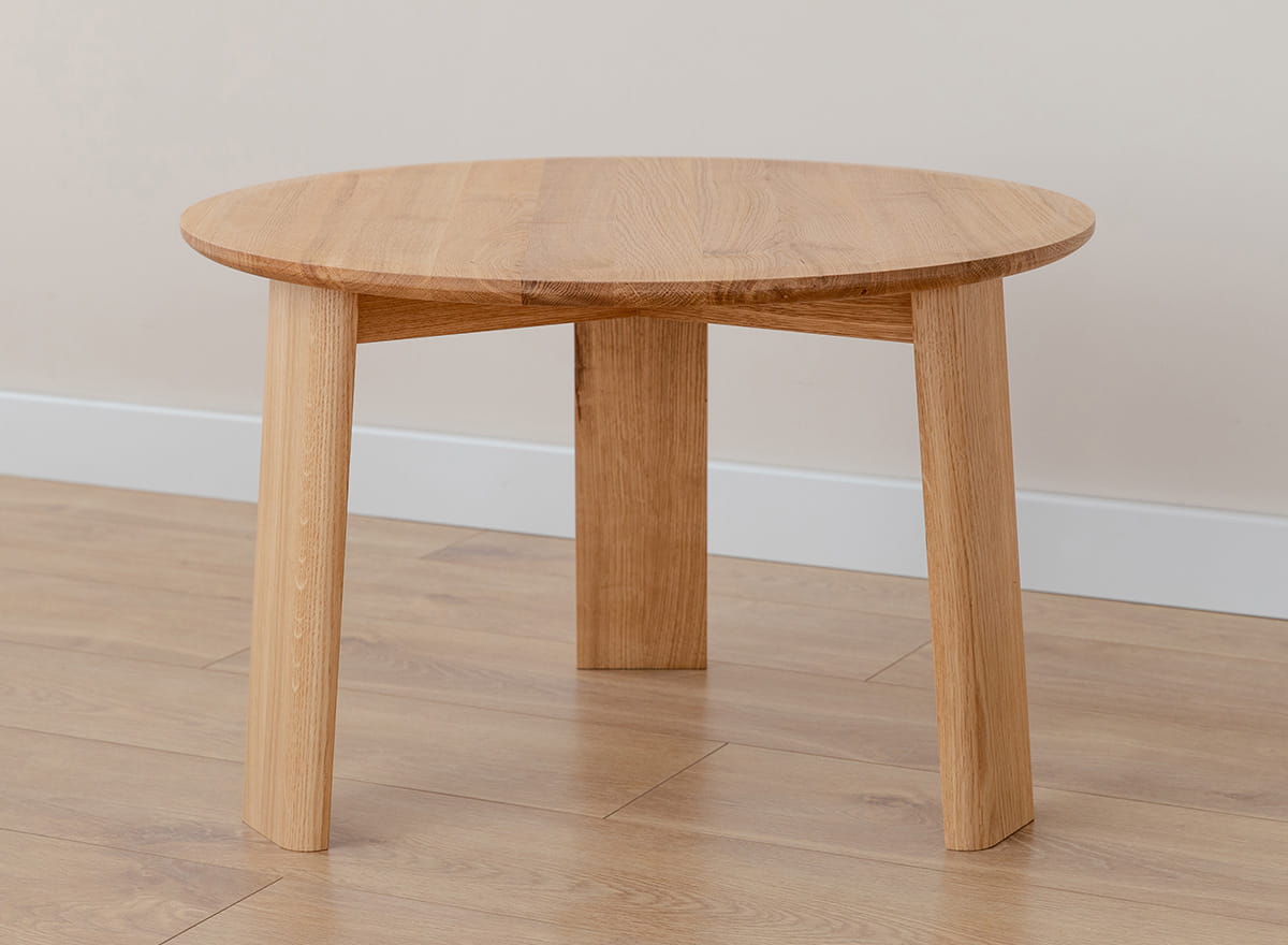 Runder dänischer Monti Eichen-Couchtisch 61 cm Durchmesser