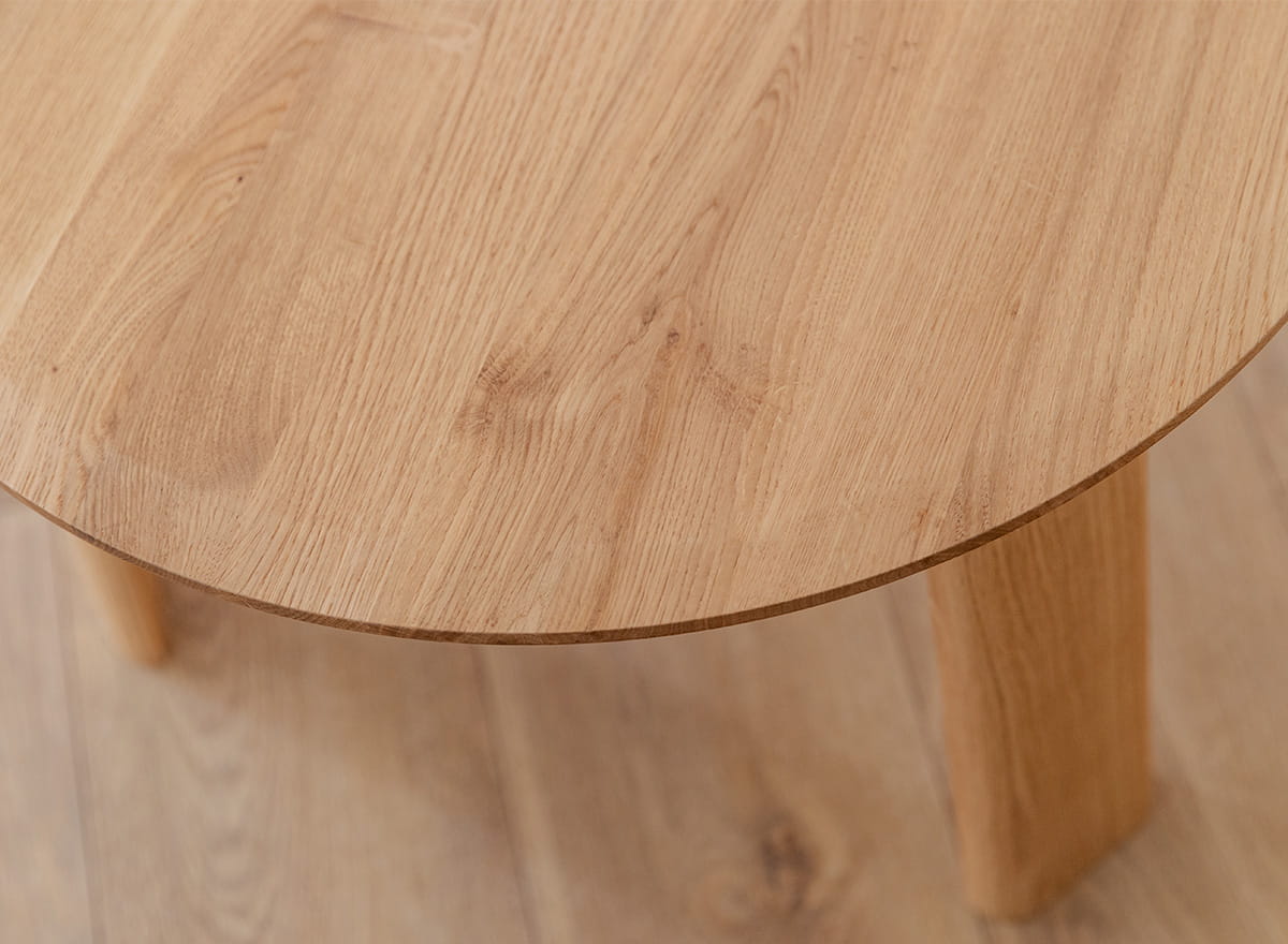 Runder dänischer Monti Eichen-Couchtisch 61 cm Durchmesser