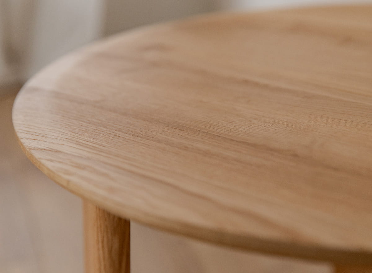 Runder dänischer Monti Eichen-Couchtisch 61 cm Durchmesser