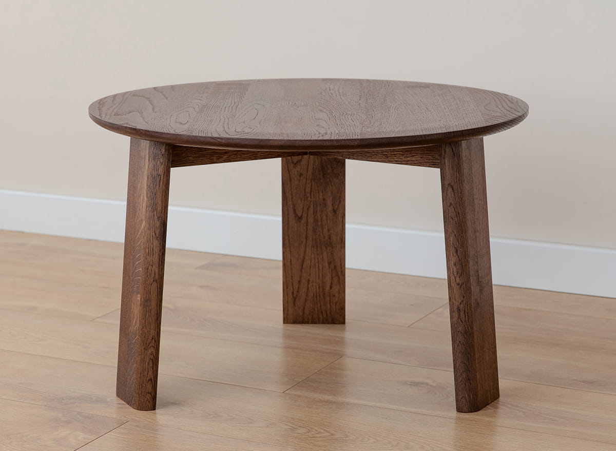 Runder Massivholz Eichen-Tisch 61 cm Tabacco Monti Design