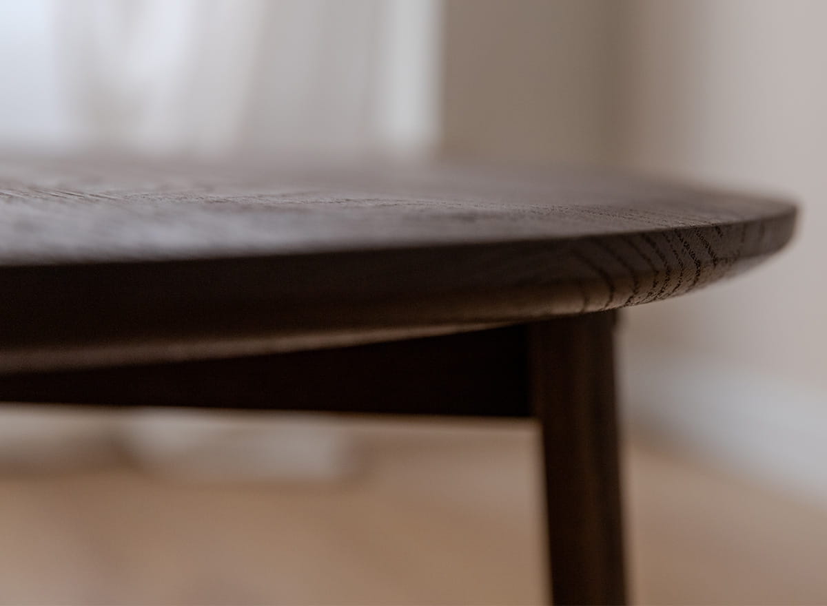 Runder Massiver Eichenholz Couchtisch 71 cm Tabacco Monti Design