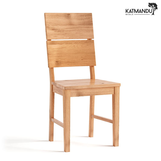 Elegantes Dänisches Dębowe Holz Esszimmerstuhl Verto mit Doppelrückenlehne