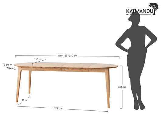 Orbetello Esstisch rund 110cm aus massiver Eiche ausziehbar bis 210 cm - Stabil & geölt