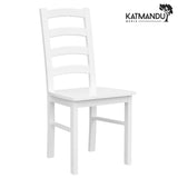 Belluno Elegante 01 Esszimmstuhl aus massivem Buchenholz in Weiß – stabil & montiert geliefert