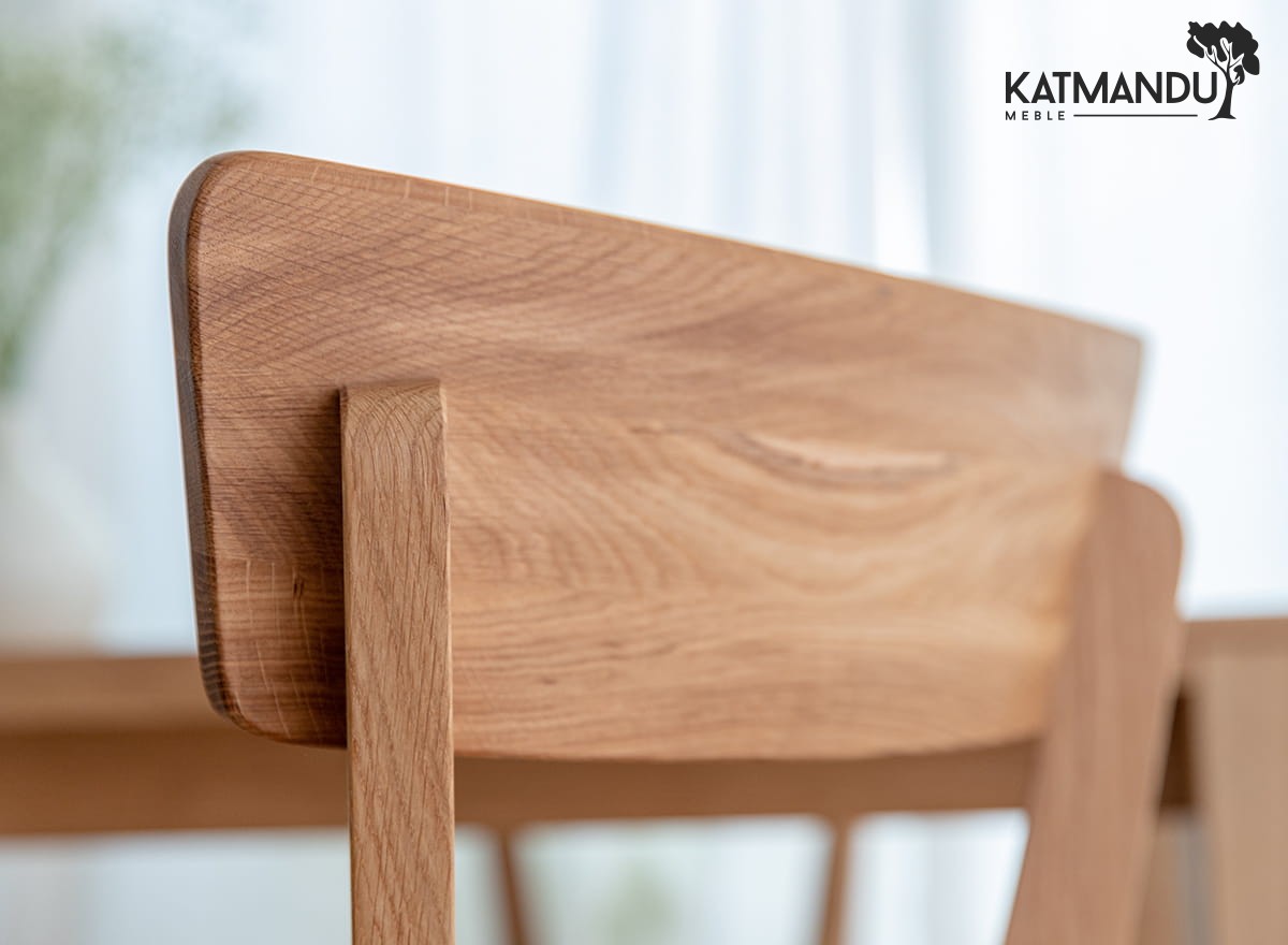 Leon M11 Natural Oak Dining Chair with Beige Seat