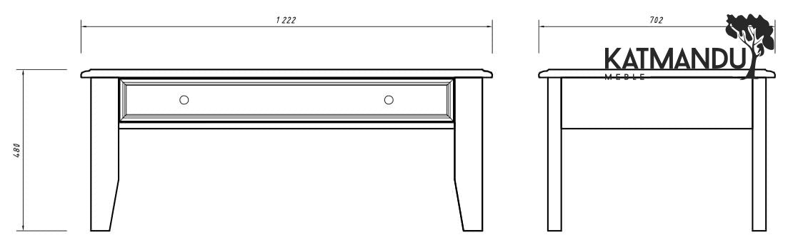 Eleganter weißer Belluno Elegante Kiefernholz Couchtisch mit Schublade