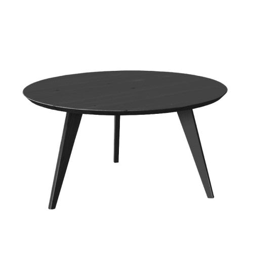Moderner runder schwarzer Esstisch aus Eschenholz 90 cm Orbetello Design