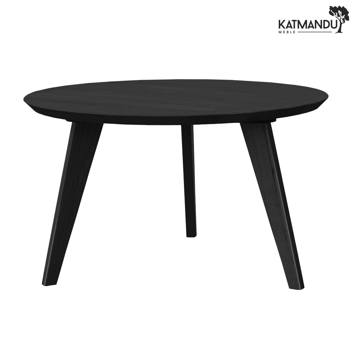 Orbetello Couchtisch Ø70 cm – Runder Holztisch aus Eiche, schwarz lackiert