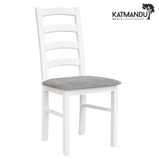 Elegantes Belluno 01 Stuhl mit gepolstertem Materialsitz Weiß