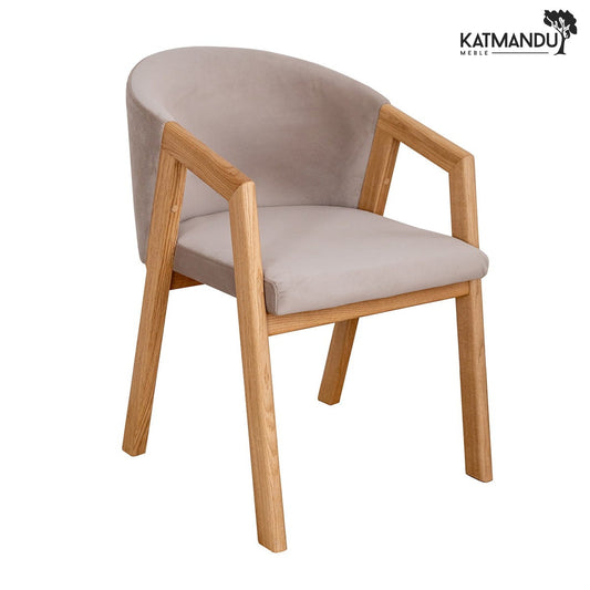 Beiges Polsterstuhl mit Massivholzbeinen Avelina 9611 FORIO Komfort