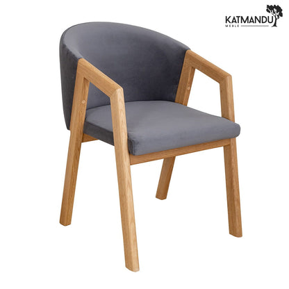 Eleganter Graphit Polsterstuhl Avelina FORIO, Eichenholzbeine, Modernes Design, Hoher Komfort