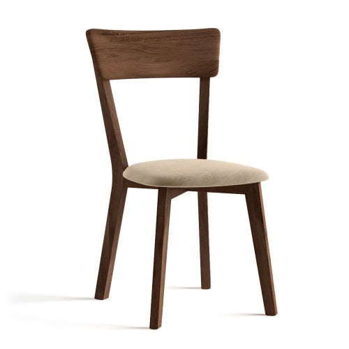 Elegantes Dielenstuhl Eiche mit Beigem Gepolstertem Sitz Leon M11 Tabacco