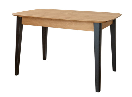 Orbetello Esstisch Eiche ausziehbar 120–165 cm - Massivholz & modernes Design mit schwarzen Tischbeinen