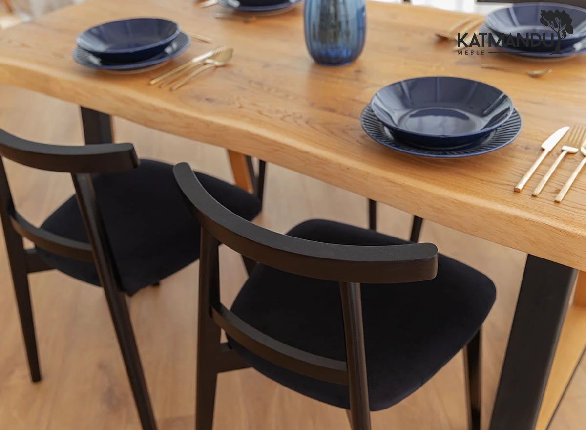 Orio Polsterstuhl RIV100 Schwarz aus Buchenholz