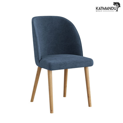 Elegantes blaues Polsterstuhl mit robusten Holzbeinen R11 Olbia