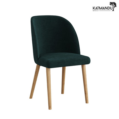 Elegantes grünes Polsterstuhl mit Holzbeinen R16 Olbia Design