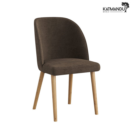 Braunes gepolstertes Esszimmerstuhl Olbia mit Holzbeinen R23