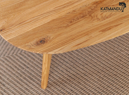 Orbetello Beistelltisch oval 67×69 cm aus massiver Eiche | Minimalistisch & geölt
