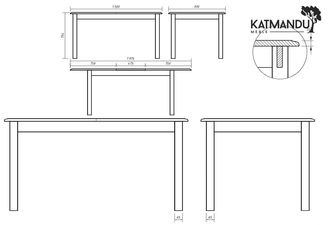 Esstisch Belluno Elegante Weiß & Eiche - Ausziehbarer Kieferntisch 150 bis 197 × 93 cm
