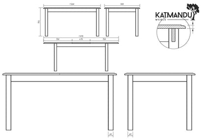 Esstisch Belluno Elegante Weiß & Eiche - Ausziehbarer Kieferntisch 150 bis 197 × 93 cm