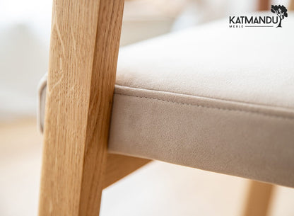 Esszimmerstuhl Forio Avelina 9611 in Beige aus Wildeiche