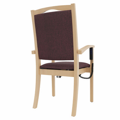 Seniorenstuhl Alexander Hochlehner mit Aufstehhilfe – Hochlehner Pflegestuhl mit Aufstehhilfe und Armlehnen – Massivholzstuhl stabil und Pflegeleicht