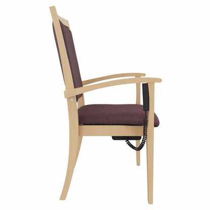 Seniorenstuhl Alexander Hochlehner mit Aufstehhilfe – Hochlehner Pflegestuhl mit Aufstehhilfe und Armlehnen – Massivholzstuhl stabil und Pflegeleicht