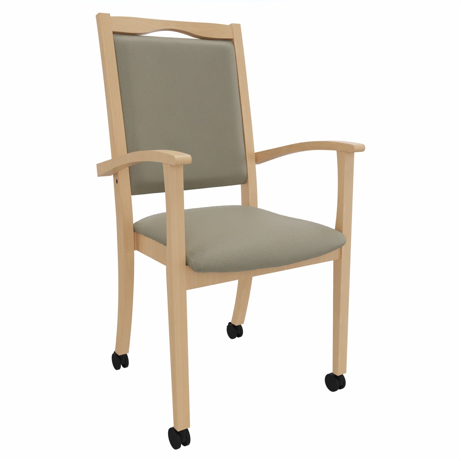 Seniorenstuhl Alexander Hochlehner auf Rollen – Komfortabler Pflegestuhl mit Armlehnen und Rollen - Bild 1