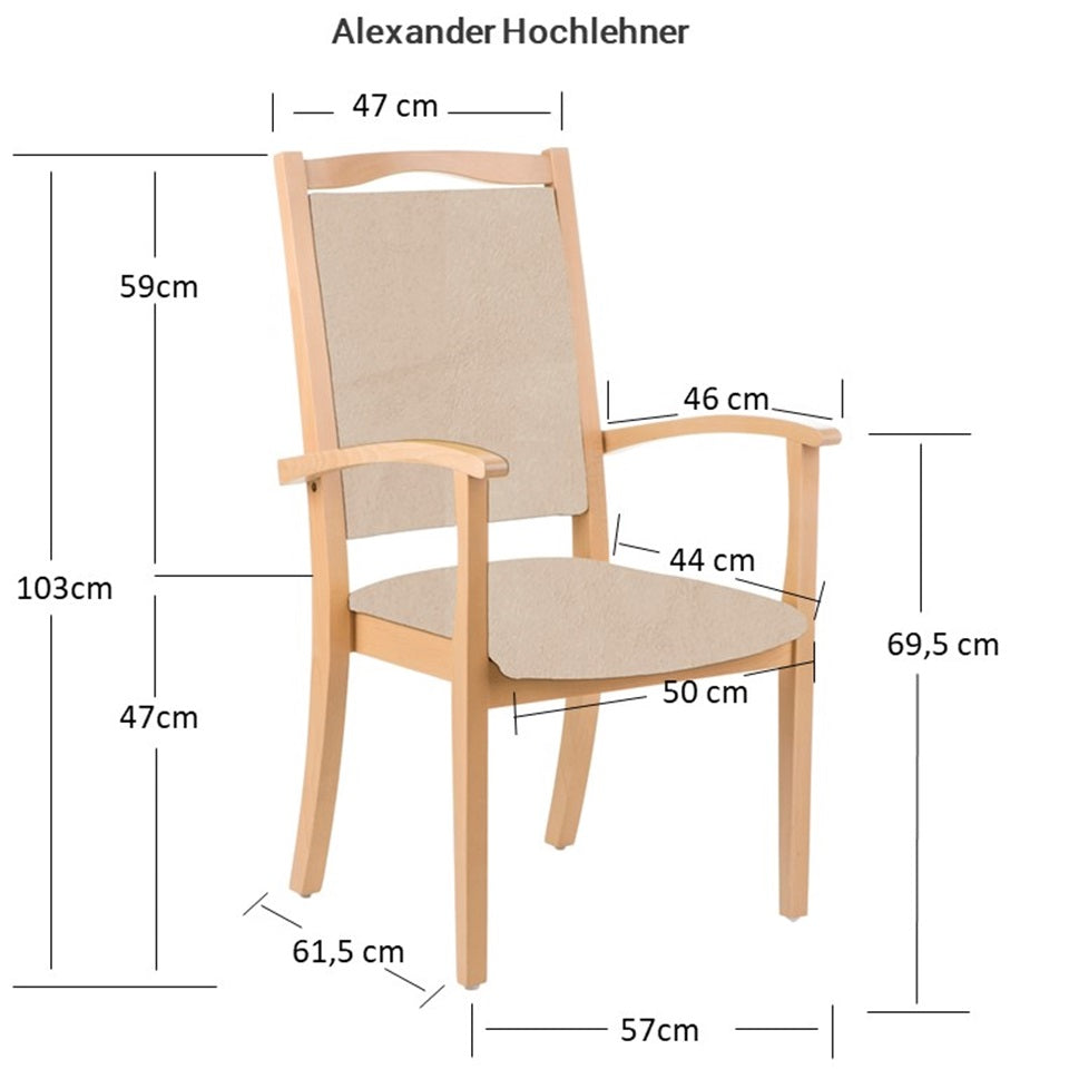 Alexander Hochlehner – Ergonomischer Armlehnenstuhl für Senioren und Pflege - Bild 5