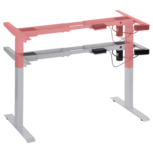 Elektrisch höhenverstellbares Schreibtischgestell Weiß mit USB – 70–118 cm, 1 Motor, 80 kg Tragkraft - Bild 1