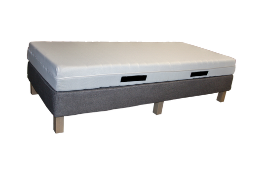 Boxspringbett 90x200cm – Klassisches Einzelbett mit Holzfüßen | Optional mit Matratze - Bild 2