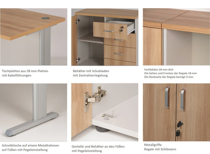 Büromöbel-Set eOptimal Z05L – 5-teilig & vormontiert geliefert - Bild 6
