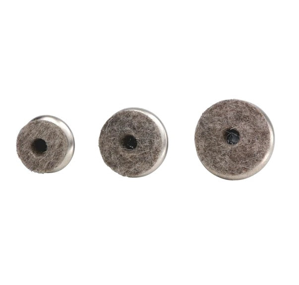 Filzgleiter Möbelgleiter mit Metallkörper – 9 mm Höhe, grau/nickel, mit Schraube - Bild 2