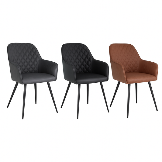 Harbo Esszimmerstuhl Kunstleder mit Rautensteppung 2er Set - Modern, bequem & stabil - Bild 2
