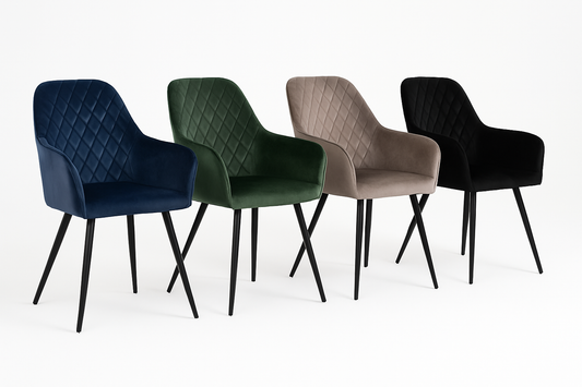 Harbo Esszimmerstuhl Samt mit Rautensteppung 2er Set - Komfort trifft modernes Design - Bild 2