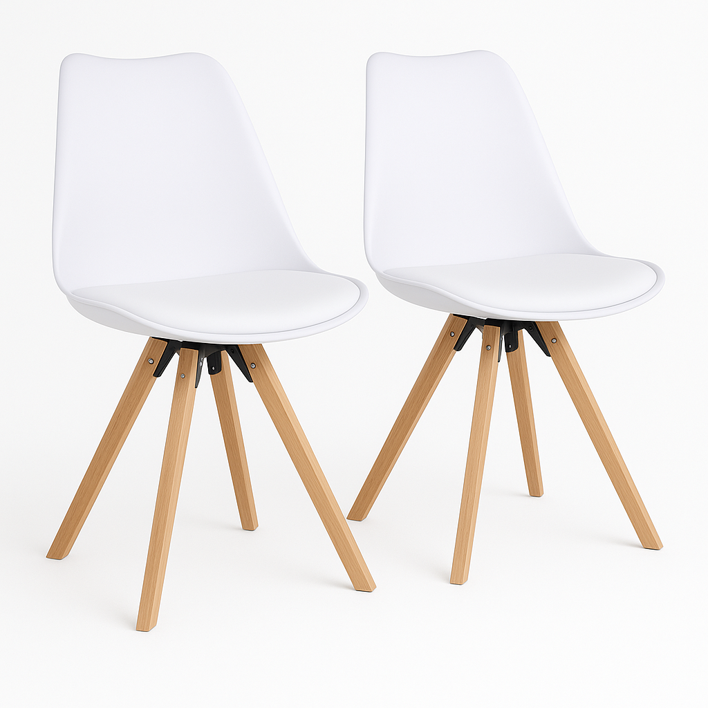Bergen Esszimmerstuhl 2er Set – Stuhl mit Holzbeinen im skandinavischen Design - Bild 1
