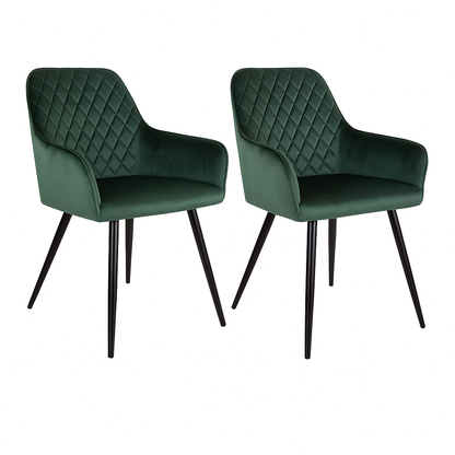 Harbo Esszimmerstuhl Samt mit Rautensteppung 2er Set - Komfort trifft modernes Design - Bild 11