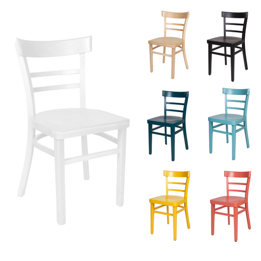 Küchenstuhl Laura – Bunter Holzstuhl aus Buche, lackiert & montiert, 7 Farben - Bild 1