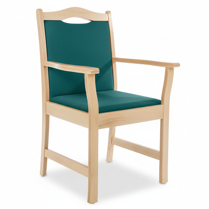 Pflegestuhl Manuel mit Armlehnen – Seniorenstuhl aus Massivholz – für Alltag und Pflege