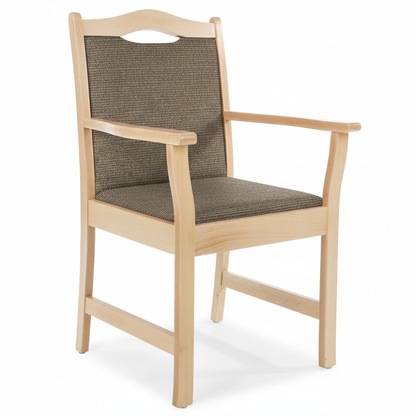 Pflegestuhl Manuel mit Armlehnen – Seniorenstuhl aus Massivholz – für Alltag und Pflege