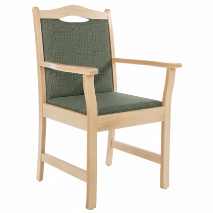 Pflegestuhl Manuel mit Armlehnen – Seniorenstuhl aus Massivholz – für Alltag und Pflege