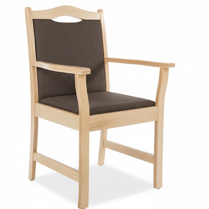 Pflegestuhl Manuel mit Armlehnen – Seniorenstuhl aus Massivholz – für Alltag und Pflege